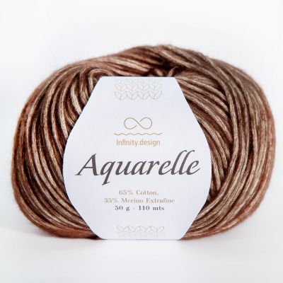 Infinity Aquarelle (3082 BROWN) 65% хлопок, 35% мериносовая шерсть 50 гр/110 м
